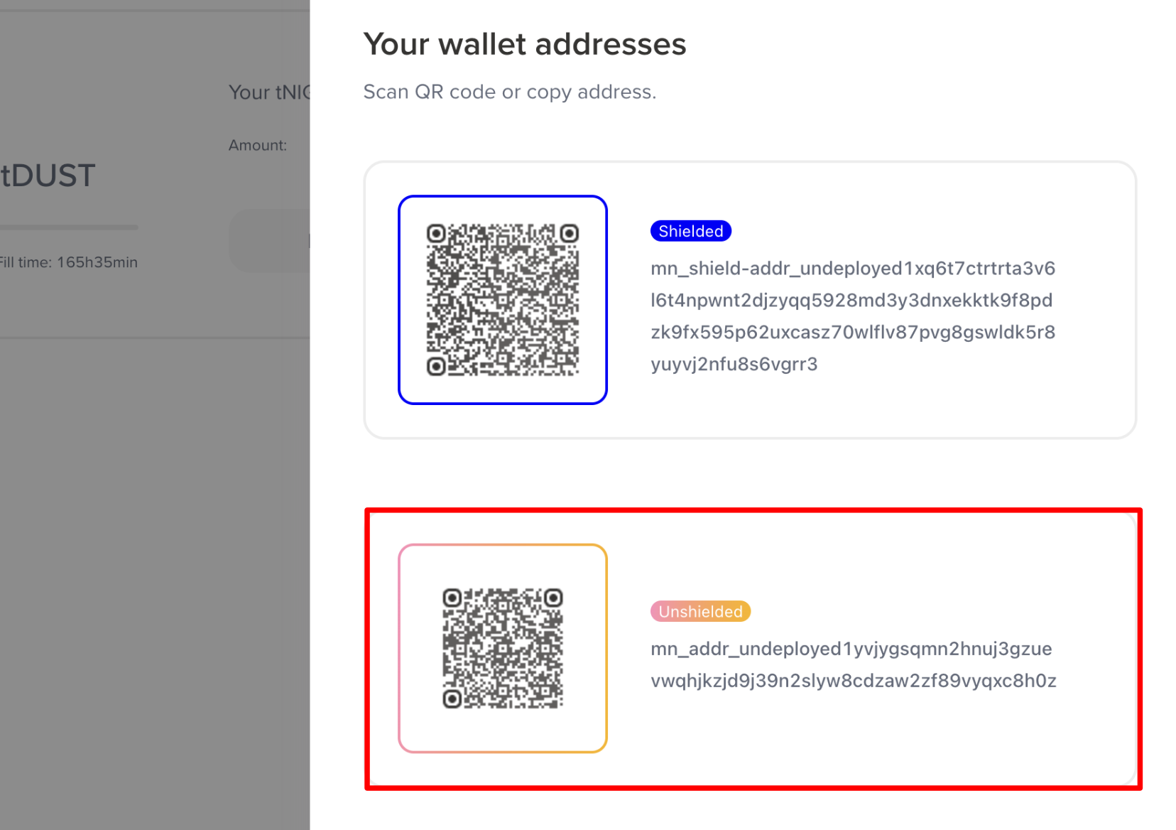 Lace wallet addresses